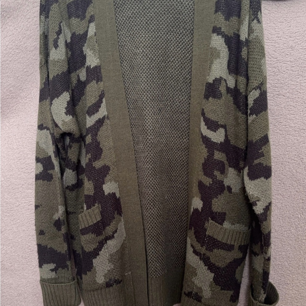 Camouflage Cardigan Sweater